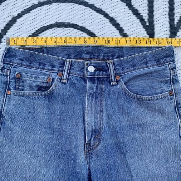 Levi's 505 Regular Straight Leg Distressed Denim Jeans - Picture 8 of 11